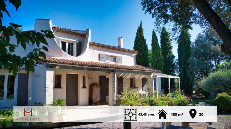 Propriété contemporaine à Uzès: 3 boxes, piscine, terrain