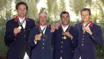 Éric Levallois, Gilles Bertran de Balanda, Reynald Angot et Éric Navet, champions du monde de 2002. 