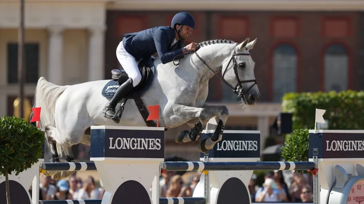 Christian Kukuk et Checker lors de leurs victoire dans la manche londonienne du Longines Global Champions Tour, le 9 août dernier