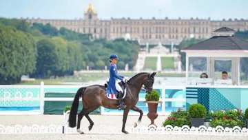 Ici aux Jeux olympiques de Paris 2024, Pauline Basquin et Sertorius de Rima ont remporté aujourd'hui le Grand Prix du CDI 4* de Crozet.