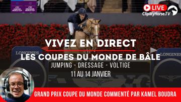 Dimanche à 14h15, Kamel Boudra et Fabienne Daigneux-Lange commenteront le Grand Prix Coupe du monde Longines de jumping en direct sur ClipMyHorse.tv