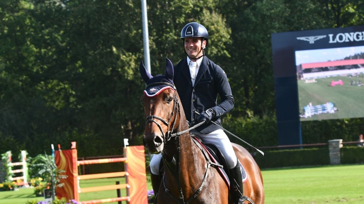 Emeric George et Gengis Kann de Londe, sept ans, lors du championnat des stud-book en septembre dernier.
