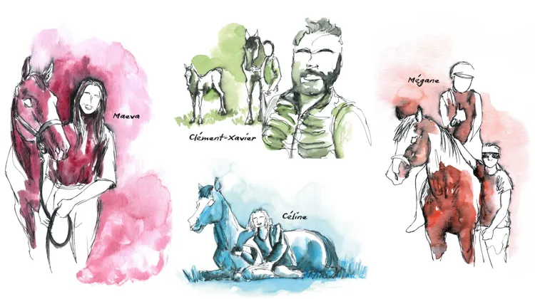 Céline, Clément-Xavier, Maeva et Quentin font partie des personnes homosexuelles qui témoignent de leur expérience dans le monde équestre.