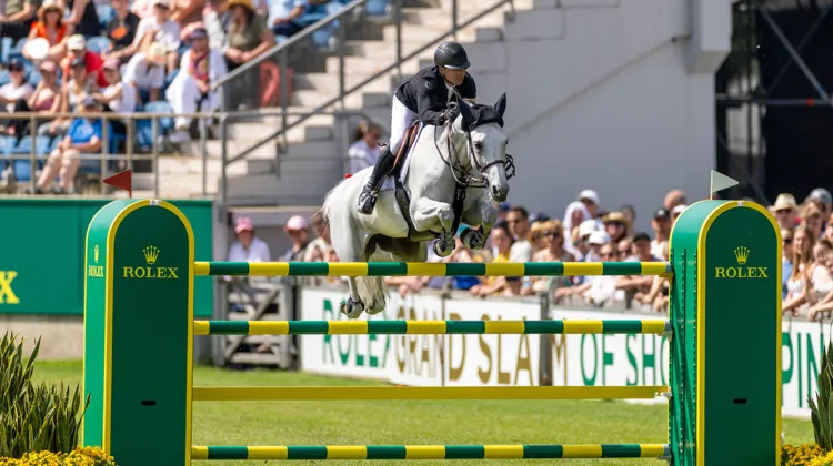 Kent Farrington, numéro un du classement mondial de saut d’obstacles, ici en selle sur Greya.