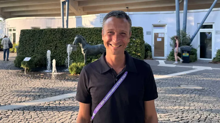 Le colonel Thibaut Vallette vit avec passion les championnats du monde pluridisciplinaires d’Aix-la-Chapelle.