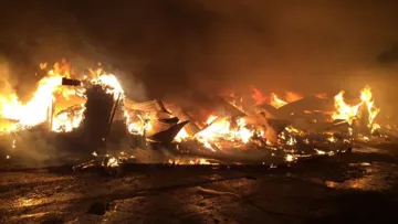 The fire started late on Sunday night