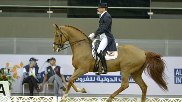 Alors que les passionnés de dressage attendait Carl Hester et Nip Tuck sur l plus haute marche du podium, Patrick Kittel et Watermill Scandic les ont devancés de quelques centièmes de points. Photo CHI Al Shaqab 2015