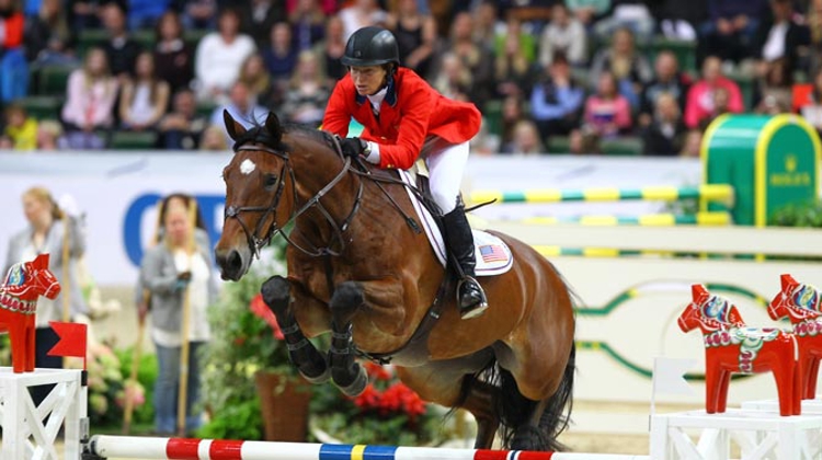Beezie Madden, en selle sur Simon, a remporté son premier grand championnat international en individuel. Photo Scoopdyga