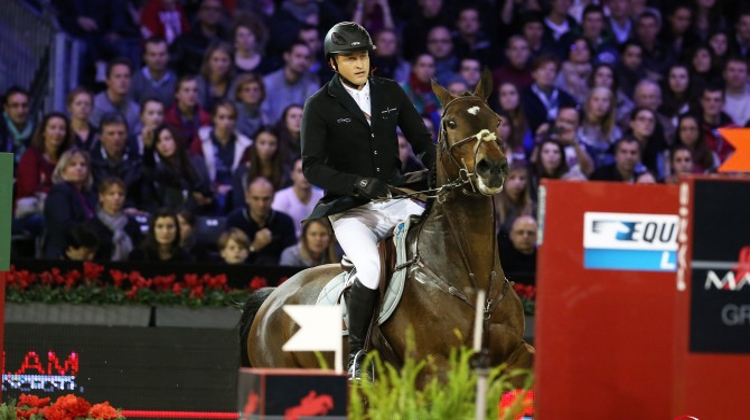 Marc Houtzager et Sterrehof's Tamino ont été battus au chrono par Pénélope Leprévost et Mylord Carthago*HN mais une faute de l'étalon des Haras Nationaux a privé la Française de la victoire. Crédit Sportfot