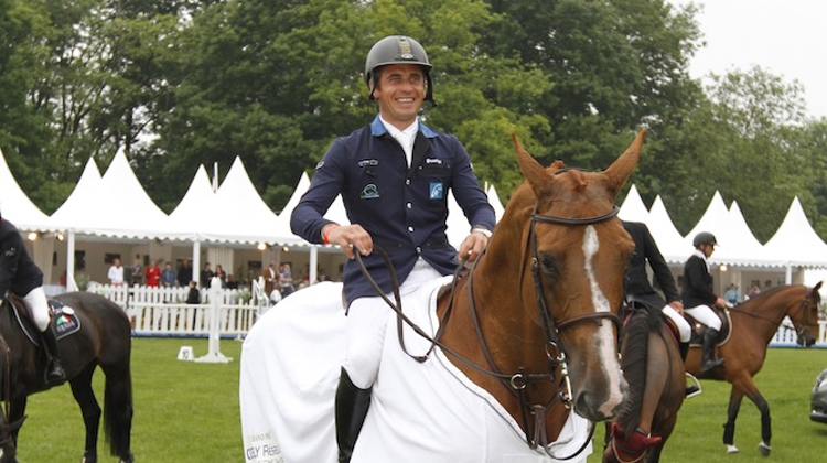 Dès son troisième vrai Grand Prix, Qarat de la Loge a offert une belle victoire à son excellent pilote, Julien Epaillard. Photo Jumping Franconville