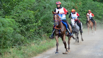 Ajayeb (centre) competing in happier times