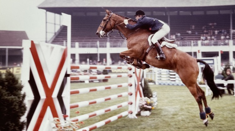 Patrick Caron et Éole IV lors des Championnats du monde de Dublin en 1982.