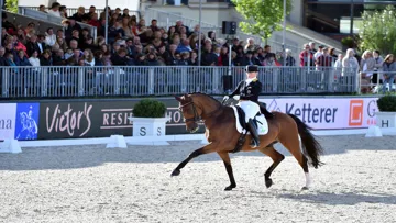 Die Siegerin der Grand Prix Special-Tour bei der Peterhof Dressur Gala 2015, Isabell Wert auf Emilio
