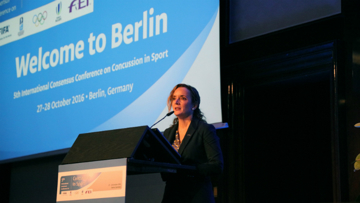 Secretary General Sabrina Ibáñez addresses the 5th International Consensus Conference on Concussion in Sport held in Berlin