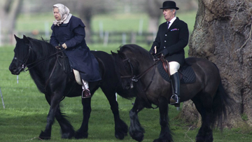 The Queen in company of head groom Terry Pendry
