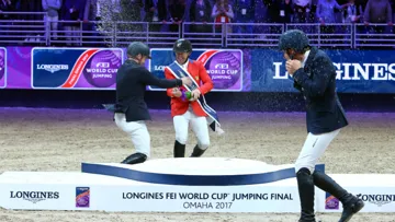 McLain Ward celebrates