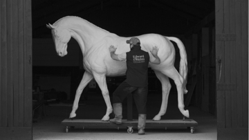 Edward Waites working on the life size version of Peppermill