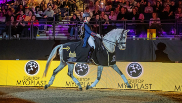 Charlotte Dujardin  after winning at Liverpool on Florentina