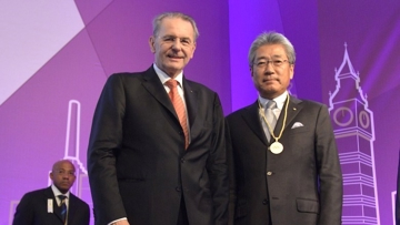 Tsunekazu Takeda seen on the right of this image, is an FEI Vice President