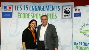 Roxana Maracineanu, Ministre des Sports et Serge Lecomte, Président de la FFE