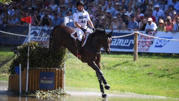 Michael Jung (GER) and fischerChipmunk FST on course to make history with a record fourth European title after a thrilling day’s Cross Country action today at the Longines FEI Eventing European Championships Luhmühlen.