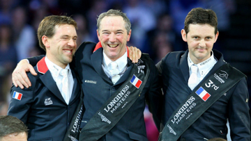 Simon Delestre, Patrice Delaveau, Billy Twomey on the podium