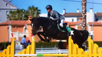 Kevin Thornton seen here jumping another horse at the show