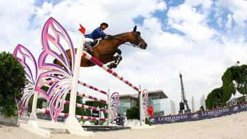 Pénélope Leprevost, ici avec Nice Stephanie en 2015, sera à nouveau présente aux pieds de la Tour Eiffel.