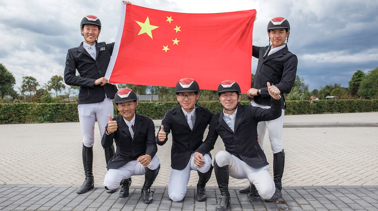 L'équipe chinoise, deuxième (avec quarante-sept points!) de la qualificative organisée le 13 août 2019 à Valkenswaard.