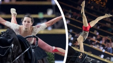 Kristina Boe und Jannik Heiland siegten im Welctup der Voltigierer in Mechelen