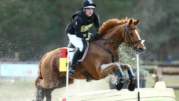Der Belgier Julien Despontin führt in der CCI4* Prüfung nach der ersten Hälfte der Dressur.
