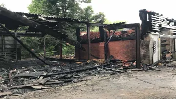 The remains of the barn
