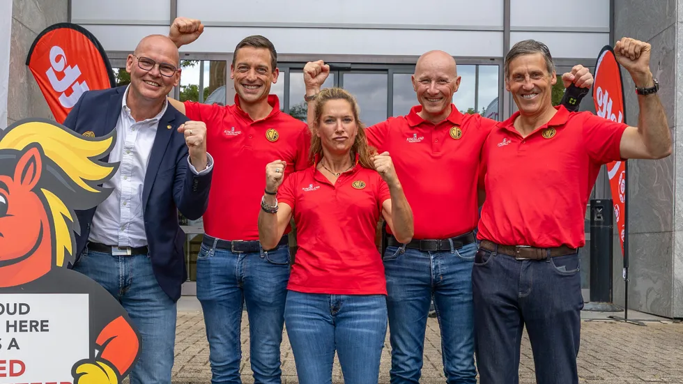 Belgische dressuurteam voor Aken