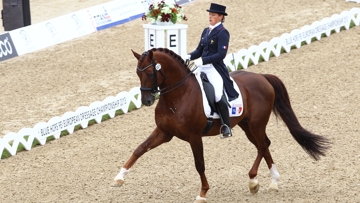 Claire Gosselin et Karamel de Lauture lors des Européens de Herning, en 2013. 