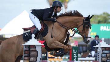 Abdel Saïd et Arpège du Ru lors du Winter Equestrian Festival, à Wellington. 