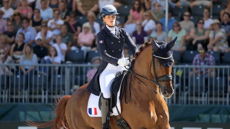 Morgan Barbançon Mestre est ici en selle sur Habana Libre A, son ancien cheval de tête, qu’elle a cédé il y a quelques mois. 