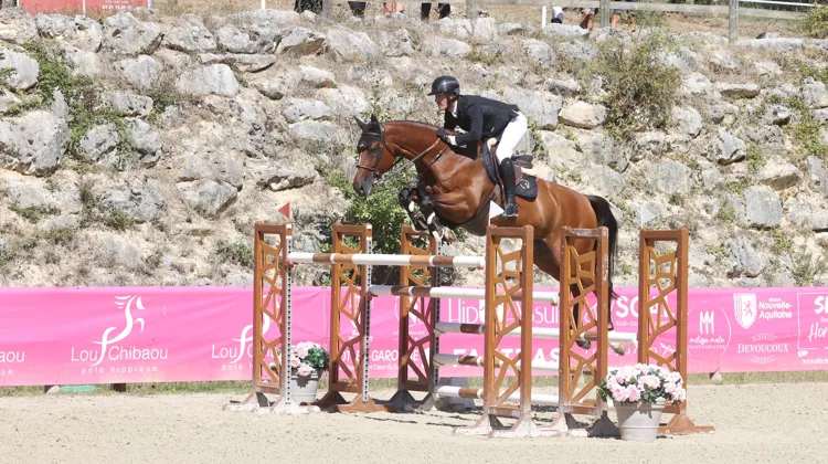 Stanislas sur Malet et Zambo M Z dans le Grand Prix Pro Élite à 1,50m du Grand National FFE/AC Print de Barbaste.