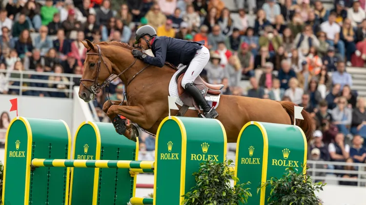 Julien Épaillard a été le meilleur Français du Grand Prix Rolex en terminant troisième avec Fringan de Vesquerie.