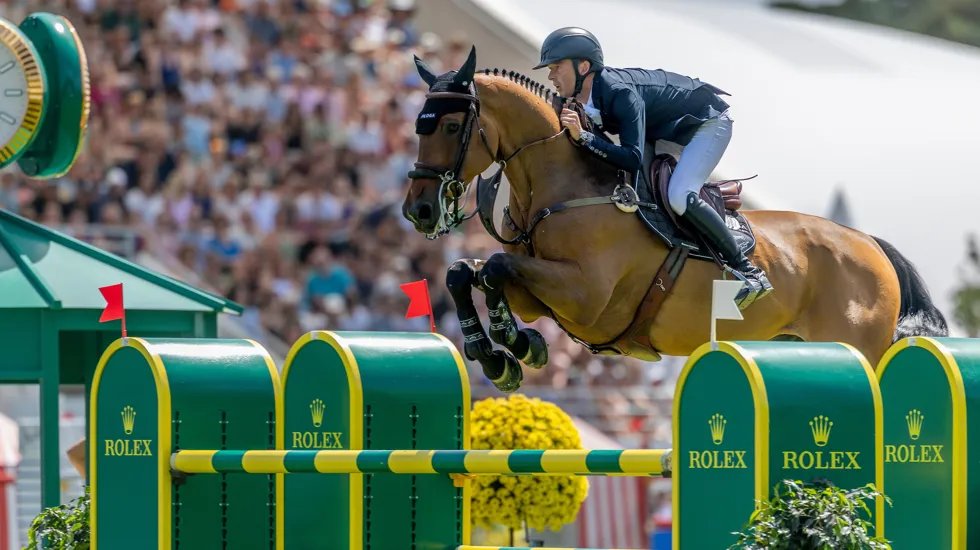 Qonquest de Rigo, voormalig toppaard van Bertram Allen, naar Géraldine Straumann
