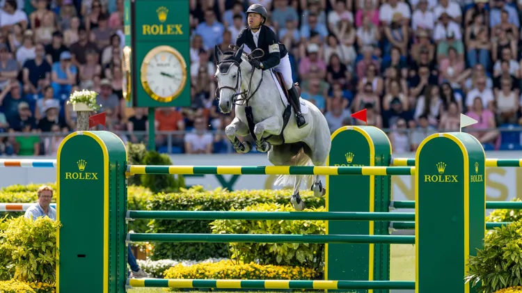 Farrington nam vorige maand nog deel aan de Rolex Grand Prix in Aken met Greya