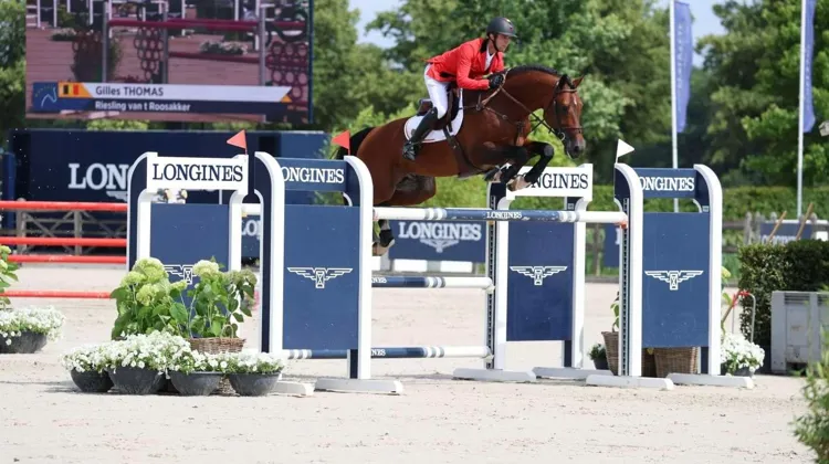 La Belgique a remporté aujourd'hui la Coupe des nations du CSIO 3* de Kronenberg, notamment grâce à Gilles Thomas, ici en photo.