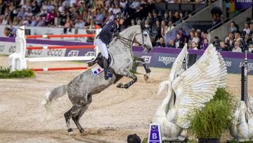 Grégory Cottard et Bibici lors des Mondiaux de Herning. 