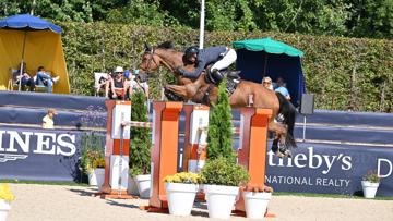 Avec son fidèle Gravity of Greenhill (BWP, Nabab de Rêve x Conterno-Grande), le Normand Julien Anquetin a gagné cet après-midi le Prix Hermès Sellier, une Vitesse 1,50m qualificative pour le Grand Prix dominical Longines de la région Normandie.