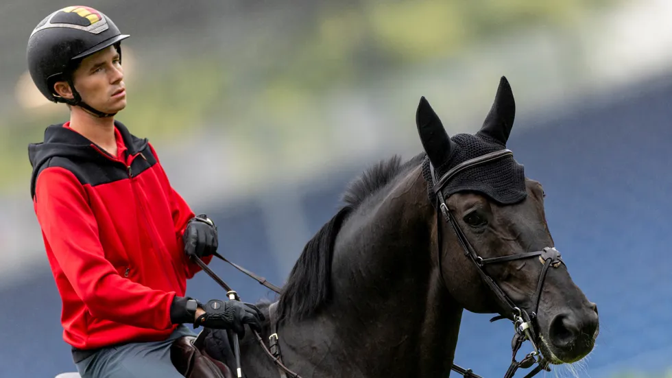 Thibeau Spits tijdens de warm-up gisteren