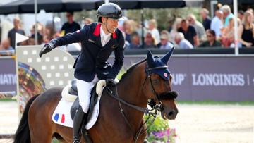 Simon Delestre à l'issue de son deuxième parcours hier dans la Coupe des nations de Rotterdam. 