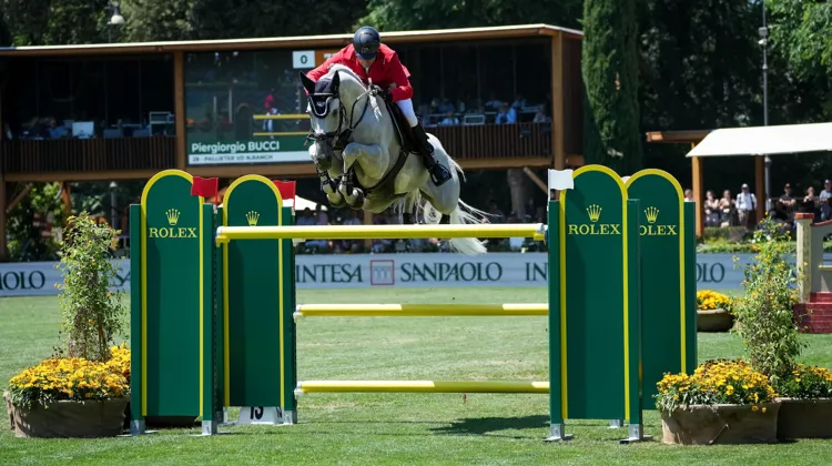 Piergiorgio Bucci et Pallieter vd N.Ranch, vainqueur du Grand Prix Rolex d'Italie.