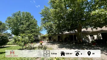 À Nîmes, Horse Immo présente en exclusivité une propriété de 7,8 hectares alliant cadre naturel préservé, potentiel agricole et installations équestres complètes.