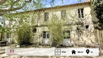 Ancien domaine viticole de 8 hectares en Camargue, à 5 minutes d’Arles, dans un cadre exceptionnel dominé par l’Abbaye de Montmajour.