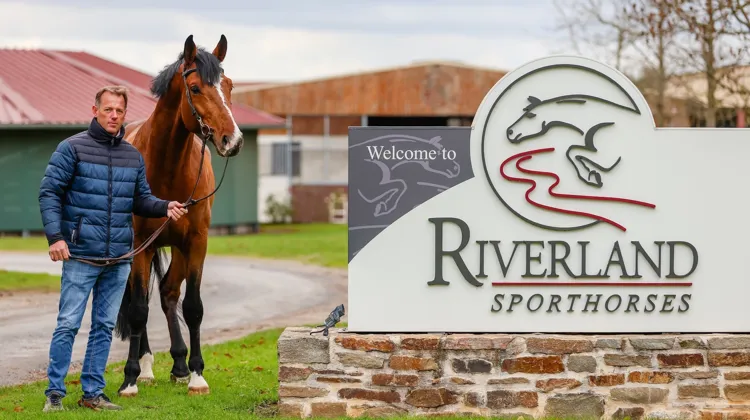 Mickaël Varliaud pose ici avec Katoki de Riverland, l’un des prometteurs étalons de son haras.