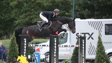 Grégoire Hercelin et Gift des Lunes, sacrée à Equita'Lyon, ici à Lanaken pour le championnat du monde des chevaux de six ans. 